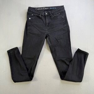 Calvin Klein Jeans Women's‎ Mid Rise Skinny Jeans Black W27 L32